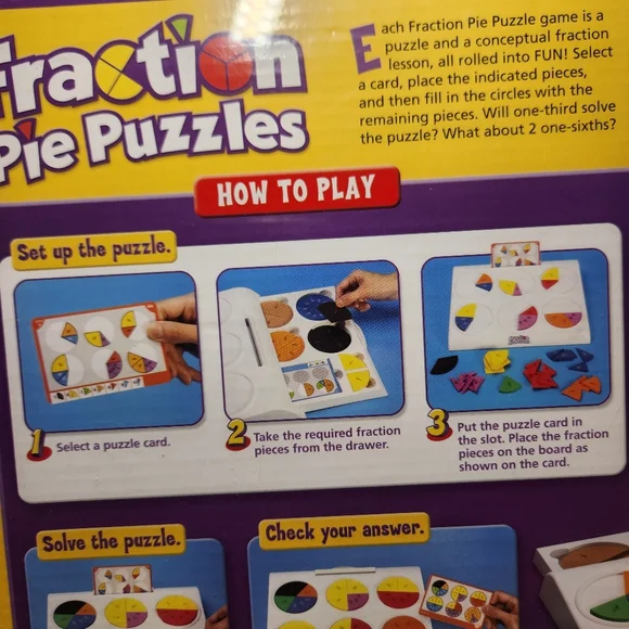NEW Fraction Pie Puzzles Games Toy SCHOOL Math Education - LEARN FRACTIONS - Picture 6 of 11